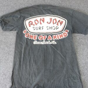 Ron Jon Surf Shop Cocoa Beach Florida Graphic Tee Faded Black Notched Neck S